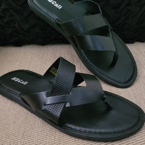 HB CALI WOMEN'S BLACK LEATHER SANDALS